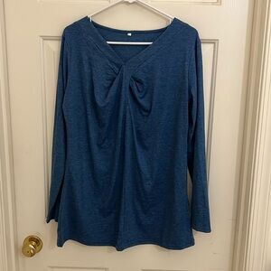 Blue V-neck Shirt Size L